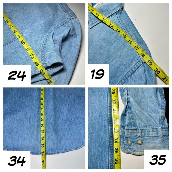 B.D. Baggies Foundry Denim Shirt Relaxed Fit Light Wash USA Made Men's M VTG 90s - Picture 9 of 13